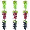 Molyorch 9 Pezzi Decorativi Realistici Uva Grappoli, Uva Finta per Decorazioni, Frutta Finta, Frutti D'uva Artificiale, per Decorazione Vino, Puntelli Frutta Artificiali (18 Uve)