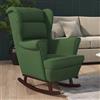 Gecheer Poltrona,Sedia,a Dondolo,Relax,da TV,da Salotto,in Velluto,Verde Scuro,Gambe in Legno,78x93x97 cm,Poltrona a Dondolo da TV da Salotto in Velluto,Sedia a Dondolo da Interno,Dondolo in Velluto