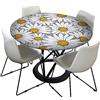 Chickwin-Shop Tovaglia Rotonda Antimacchia, Chickwing Tovaglia da Tavola Impermeabile Lavabile in Lavatrice, Copritavolo Antipolvere per Cucina, Sala da Pranzo - Stampa margherita (Margherite bianche,200cm)