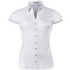 Vincenzo Boretti Blusa, Modern-Fit/Taglio Abbastanza Aderente, Colletto della Camicia, Morbido Twill, Maniche Corte Bianco 38