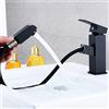 Didarenba Rubinetto bagno nero con doccetta estraibile acciaio inossidabile acqua calda e fredda con 2 tubi inclusi miscelatore lavabo