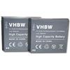 vhbw 2x batteria compatibile con Samsung ST50, ST600, ST550 2VIEW, ST550, ST45, ST500, PL150 fotocamera (550mAh, 3,6V, Li-Ion)