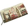 Bells Box Souvenirs Borsa Londra Portafoglio Donna Britannica Carte Slot Card & Monete Borsa Lunga con Chiusura Zip Ragazze Donna Portafoglio, Multicolore, 20x10x2.5 cm, Souvenir