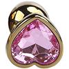 QIJIHE Golden Butt Plug con cristallo a forma di cuore Bump, Anal Plug Set (Small-28mm, Mid-34mm, Large-40mm) Buttplug Metal Anali Plug Giocattoli del sesso per le donne Uomini (rosa, M)