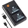 DSTE 2PCS NP-W126 Batteria & Caricatore Compatibile per Fujifilm HS33EXR, HS50 EXR, HS50EXR