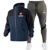 GIOPSQ Giacche antipioggia da uomo Tuta Set Du-Cati Tuta da jogging da esterno Maglione con cappuccio + pantaloni Set da alpinismo casual felpa/c2/M