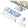 MoKo Poggiapolsi per Tastiera Ergonomico, Poggiapolsi per Mouse, Tappetino per Mouse, Poggia Polso in Schiuma di Memoria, Base Antiscivolo, Accessori Computer per Lavoro Gioco Apprendimento, Bianco