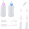 Shengxi 2 PCS 50ml Biberon per Animali Domestici, Biberon per Gattini con Spazzola di Pulizia e 3 Pezzi Ciuccio sostitutivo, Cane Gatto Biberon Kit per Piccoli Animali Come Gatti, Cani e Conigli