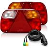 Aissom 2PCS Fanali Posteriori Rimorchio,12V Fanali Posteriori Rimorchio,Universale Rimorchio Luci Posteriori Kit con Spina 13 Poli 5,5m Di Lunghezza Cavo,certificazione E11,per Trattore/RV/Autocarro/Camion