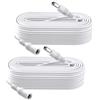 Security-01 Confezione da 2 Cavo di prolunga di alimentazione DC da 8 m, presa 5,5 mm x 2,1 mm, DC 5 V 6 V 9 V 12 V 24 V per telecamere di sicurezza, DVR, router, stampante, striscia LED, Bianco
