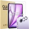 ProCase 2 Pezzi Pellicola per iPad Air 11 pollici 2024 + 2 Pezzi Camera Lens Protector Abbinato ai Colori dell'iPad, Vetro Temperato iPad Air 11" M2 2024 [A2902 A2903 A2904]- Viola