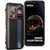 HOTWAV Cyber 15 Rugged Smartphone 2024, 24GB+256GB/2TB Doppio Schermo Helio G99 Telefono Indistruttibile 200MP+32MP+24MP 120Hz 6,6 FHD+6280mAh/33W GPS/NFC/ IP68IP69K/ 4G Dual SIM Cellulare Antiurto