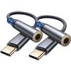 ANDTOBO Adattatore USB C Jack 3,5mm, 2 Pezzi Adattatore USB C a Jack per cuffie 3.5 mm, USB Tipo C a Cavo Dongle Audio Aux per iPhone 15 Pro Max/15 Pro/15 Plus, iPad Pro Air, Galaxy S24 Ultra S23 S21 S20