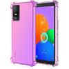 Topme Custodia per Telefono per TCL 403 (6 Inches), Cover per Cellulare con Gradiente di Colore Trasparente in Morbido Silicone TPU - Rosa Viola