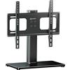 ONKRON Supporto TV da Tavolo per Televisore e Monitor da 26 a 55 pollici - Base TV Tavolo con Peso fino a 30 kg - Base per TV con Altezza Regulabile - Supporto VESA de 75x75 a 400x400 mm/ PT1-B Nero