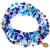 Vestopazzo VLNET bracciale con sfere in vetro colorato indaco e in ottone | Può essere indossato anche come collana lunghezza 124cm | Nickel tested| fatto a mano | Tg unica | Fiesta FIS13104