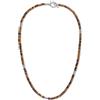 COAI Collana da Uomo con Perline Heishi di Ematite e Pietre Naturali, Collana Surfista da Uomo Stile Boho - Lapislazzuli, Occhio di Tigre e Turchese