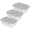 Rotho Freeze Set di 3 Vasetti Freezer con Coperchio, Plastica (PP) senza BPA, Trasparente, 3 x 1 L, 19.5 x 13.5 x 10.0 cm