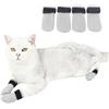 MeiAOBest 4 scarpe antigraffio per gatti, in rete regolabile, deterrenti per animali domestici, guanti per gatti e cani di piccola taglia, accessori per la toelettatura dei gatti, guanti per unghie, copertura