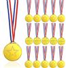 BNOYONERAS Bambini Medaglie di Plastica Medaglie per Bambini Winner Medaglie Bambini con Nastri al Collo Medaglie D'oro per Bambini Medaglie del Vincitore per Bambini Festa, Concorrenza, Ricompensa 15 Pezzi