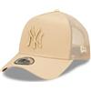 New Era York Yankees MLB Tonal Mesh Beige A-Frame Adjustable Trucker cap - One-Size