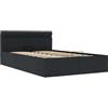 vidaXL Giroletto Idraulico con Contenitore e LED Moderno Salvaspazio Robusto a Doghe Letto Imbottito Struttura Telaio Nero in Similpelle 120x200cm