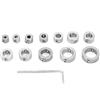 Ausla Stop di profondita trapano, 12 pz 3-16 mm in acciaio inox Arresto Profondità Trapano, 12pz Anelli per Punte Trapano + 1 chiave esagonale