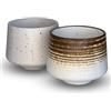shizuro Set di tazze giapponesi - 2 pezzi da 190 ml - tazza in ceramica di alta qualità per caffè, cappuccino e tè - sostenibile asiatica vintage - design retrò moderno (marrone bianco)