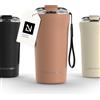 LARS NYSØM Tazza Termica per caffè Thermo Coffee Mug-to-Go con Cinturino & Coperchio in Tritan 500ml | Tazza da Viaggio 0,5 Litri con Isolamento | Per caffè e tè (Blush Rose, 500ml)