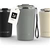 LARS NYSØM Tazza Termica per caffè Thermo Coffee Mug-to-Go con Cinturino & Coperchio in Tritan 380ml | Tazza da Viaggio 0,38 Litri con Isolamento | Per caffè e tè (Ash Gray, 380ml)