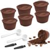 JINSIHU 6 Pezzi Capsule Caffè Riutilizzabili per Dolce Gusto, Capsula Dolce Gusto Riutilizzabile Capsule per Nescafe Dolce Gusto Machine Capsule Caffè Ricaricabili(Marrone)