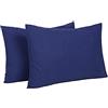 Baby Amabc Set di 2 federe per cuscino per lettino da bambino, in morbido cotone in tinta unita, vegane, blu navy, 40 x 60 cm, per cuscini da bambino e da viaggio, per lettini, per campeggio