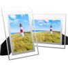 Chstarina 2 Cornice Vetro Foto 10x15 Tavolo - Portafoto Moderno Trasparente Casa Ufficio Matrimonio Regalo