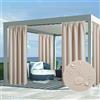 MRTREES Tende per Interni Oscuranti 140x240cm 2 Pezzi Termiche Isolanti Tende Moderno con Bastoni Camera da Letto Soggiorno Finestre Camerette Bambini Acustico Elegante Beige