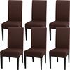NFYUEBUC Coprisedie con Schienale 6 Pezzi, Elasticizzato Universali Antimacchia Coprisedia Modern Lavabile Decorativo Copri Sedie per Soggiorno Casa, Ristorante, Hotel (Caffè)