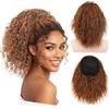 PORSMEER Extension a coda di cavallo riccia ondulata 25,4 cm, marrone zenzero, cordoncino da donna, corto e morbido, capelli sintetici naturali, nodi alti per uso quotidiano