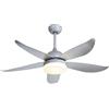 Zephir, Ventilatore da Soffitto con Luce LED, Potenza LED 24W, 5 Pale in ABS, 5 Velocità, Diametro 132 cm, funzione reversibilità, 48 LED, 3 Livelli di Temperatura, con Telecomando.