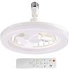 RuiDay Silenzioso 3 Velocità Ventilatore da Soffitto con Luce, E27 Lampadina Ventilatore con Telecomando e Timer, LED Dimmerabile Luce con Ventilatore, per Soggiorno Ufficio Camera (Bianco-D)