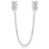 Fantasticharm Catena di sicurezza con chiusura a due clip, in vero argento Sterling 925, con zirconia cubica trasparente, per braccialetti europei