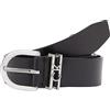 Calvin Klein Cintura Donna Loop Belt 3,0 cm Cintura in Pelle, Nero (Ck Black), 75
