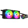 Oversteel - ZIRCON Raffreddamento a liquido 240 mm RGB, 2x ventola PWM 120 mm RGB, TDP 200 W, compatibile con Intel e AMD AM4, colore nero