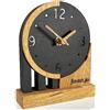 FLEXISTYLE Orologio moderno piccolo in legno rovere soggiorno bagno (stile 3)