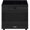 SMEG Cucina, 90x60 cm, Classica, Acciaio Inox, piano ad induzione, forno termoventilato - C9IMN2