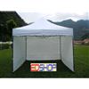 Gazebo Prof. 3x3 Bianco Mt Pieghevole Rapido Automatico Con Set 3 Pareti Laterali Struttura In Grigio Martellato