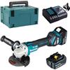 Makita Smerigliatrice angolare a batteria Makita 18V / 125mm 2x 18V 5,0 Ah + caricabatterie in formato MAKPAC 3 DGA513RTJ