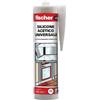 Fischer Silicone Fischer acetico universale trasparente antimuffa da 280 ml (25 pz.)