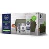 NIVEA Men Sensitive Kit, Confezione Regalo Uomo Con Schiuma Da Barba Da 200 Ml, Balsamo Dopobarba Da 100 Ml E Deo Roll-On Da 50 Ml, Set Skincare Uomo Pelli Sensibili Con Pochette In Omaggio