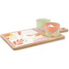 Quid Kaleido Tagliere Antipasto Bambù Vetro Ceramica 31x17x6cm con bicchieri Multicolore