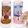 UniqueFit Animali Domestici Cani Gatti Automatico Waterer e Cibo Feeder 3.8 l con 1 Dispenser di Acqua e 1 Pet Alimentatore Automatico, Mocassini Eleganti da Donna (D-Pink)