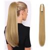 Gairyan 60cm Coda Finta Capelli Extension Lisci con Pinza Posticci per Capelli Sintetici Extension Coda Capelli Lunghi Clip Coda di Cavallo Claw Ponytail Parrucchino Naturale per Donna, Biondo scuro